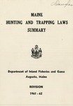 Maine Hunting and Trapping Laws Summary, 1961-62