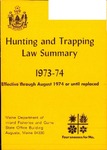 Maine Hunting and Trapping Law Summary, 1973-74