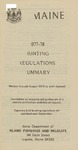 Maine Hunting Regulations Summary, 1977-78