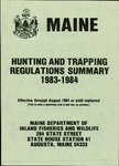 Maine Hunting and Trapping Regulations Summary, 1983-1984