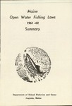 Maine Open Water Fishing Laws 1961-62 Summary