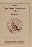 Maine Open Water Fishing Laws 1974 Summary