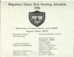 Maine Migratory Game Bird Hunting Schedule 1976