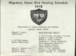 Maine Migratory Game Bird Hunting Schedule 1978