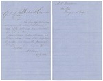 Letter from A.D. Menon to John Hodsdon regarding issue to state bounty, May 2, 1864 by A. D. Menon