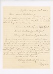 Letter to Governor Washburn Regarding Quotas, August 22, 1862 by Oliver Butler