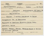 Alien Registration Card- Beer, Robert (Lewiston, Androscoggin County) by Robert Beer