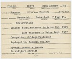 Alien Registration Card- Koeller, Fritz Carl A. (Brunswick, Cumberland County) by Fritz Carl A. Koeller