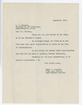 Reply to letter from W.H. Stevens, August 12, 1940.