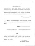 Memorandum Receipt by Adjutant General and James W. Hanson