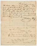 Letters on payment for travel expenses for Mary and her sister to Penobscot
