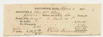 Bath Post-Office Receipt for William King