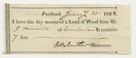 E.B. Souther Receipt for Wood Measurements for Jacob Merrell