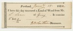 E.B. Souther Receipts for Wood Measurements for Levi Lane