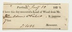 D. Cobb Receipts for Wood Measurements for John Adams