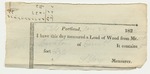 S. Clary Receipt for Wood Measurements for Asaph Buxton