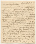 Governor William King Letter to Benjamin J. Porter