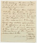 Letter from John E. Adams to the Commander in Chief of the Militia of the State of Maine, Approving of the Petition of Elias Bartlet