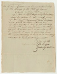 Letter from Cyprien Cole in Favor of the Formation of a Light Infantry Company