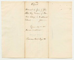 Nathaniel Frost's Bill for Board and Working While Instructing the Passamaquoddy Indians