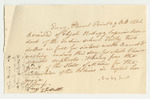 Nathaniel Frost's Bill for Board and Working While Instructing the Passamaquoddy Indians