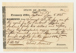 Treasury Receipt for Money Remaining in Samuel F. Hussey's Hands for Furnishing Supplies for the Penobscot Tribe of Indians for the Year 1825