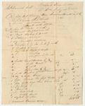 Bill No. 1 from Nathaniel Cobb to Dana Kidder for Food and Drinks for the Reception of General Lafayette