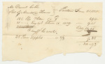 Bill No. 1 from Nathaniel Cobb to William W. Thomas for Carpeting for the Reception of General Lafayette