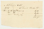 Bill No. 1 from Nathaniel Cobb to Charles Farley for Food and Supplies for the Reception of General Lafayette