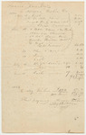 Herman Fisher's Bill for Food and Drinks