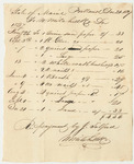 Nathaniel Mitchell & Co. Bill for Sand Paper, Glue, Brushes, and Other Supplies for the State Arsenal