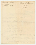 Fowle Parson's Bill to Samuel Call, Esq., for Pork, Brandy, and One Flask