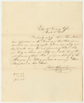 Certification of Mark Harris, Treasurer, of the Amount Deposited for the Lottery for the Benefit of Steam Navigation