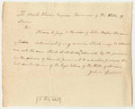 Letter from John Baker, Requesting Funds According to the Resolve Passed in February 1828