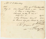 E. Greeley's Bill for Corn, Chocolate, Tobacco, and Flour for Samuel F. Hussey