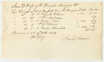 David Sawyer's Bill for Corn, Flour, Molasses, Tobacco, and Chocolate for Samuel F. Hussey