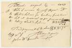 Receipt for A. Osgood for Work on the Fence Around the State Arsenal