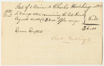 Bill for Charles Hutchings Jr., for Work Examining the Account of the Late Land Agent
