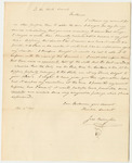Letter from Joel Wellington, Relating to Changes to His Account as Agent for the Mattanawcook to Houlton Road