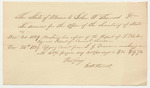 Account of John W. Thomas, for Work as Clerk in the Secretaty of State's Office