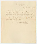 Certificate of the Receipt of John Bennock's Bond in the Treasurer's Office