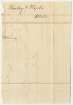 Shirley & Hyde's Bill for Stationary
