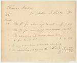 Bill from John B. Seatt to Thomas Baker for Work on the Court House