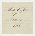 Account of Mark Trafton, Agent of the Penobscot Tribe of Indians, for 1833