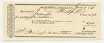 Receipt from the Portland Post Office for Postage for J.G. Hunton