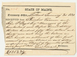 Receipt from Phinehas Varnum and John P. Boyd, Managers of the Cumberland and Oxford Canal Lottery, for the Balance on Settlement of Their First Account of Sundry Classes in Said Lottery