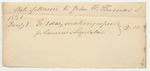 Account of John W. Thomas, Clerk in the Secretary of State's Office