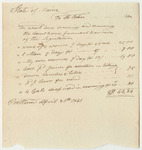 Account of Thomas Baker for Sweeping and Cleaning the House of Representatives