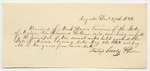 Philip Greely Prest's Receipt for the Principal of the Loan Against the State, Paid by Mark Harris, Treasurer of the State