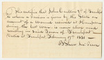 Certificate of B. Shaw, Justice of the Peace, for the Pension of John Carleton 2nd